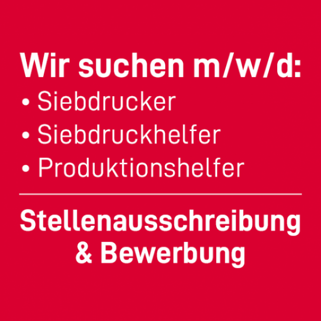 Wir suchen Verstärkung für unsere Siebdruckabteilung als Siebdrucker, Siebdruckhelfer, Produktionshelfer, Vollzeit - Katzer Printvision GmbH, Sandhausen, Heidelberg, Mannheim, Rhein-Neckar-Kreis