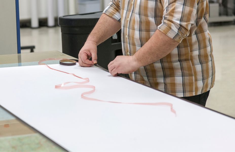 Die Konfektionierung des Messesystems - günstig und kreativ entwerfen und drucken bei www.katzergmbh.de in Waldorf, Wiesloch, Sinsheim, Heidelberg