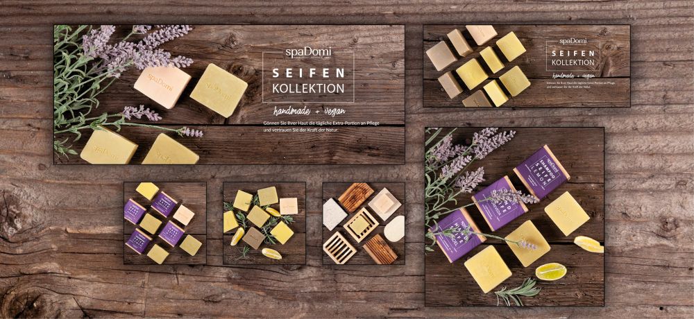 Entwurf, Layouterstellung von hochwertigen Produktverpackungen für vegane Seifen in Sandhausen, Heidelberg, Mannheim, Grafikstudio, Werbestudio Katzer Printvision